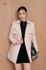 94056 - Áo măng tô dáng lỡ, tà bong thắt đai eo