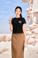AP133 - Áo phông croptop, dáng ôm, in chữ hoa nhỏ