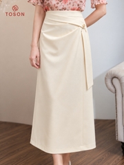 34058 - Chân váy linen cách điệu nơ (SXTN)