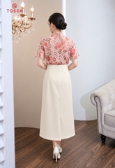 34058 - Chân váy linen cách điệu nơ (SXTN)