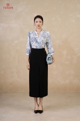 33023B65 - Chân váy trượt hàn đen xòe súp ly