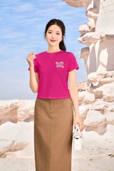 AP133 - Áo phông croptop, dáng ôm, in chữ hoa nhỏ