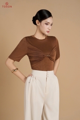 AS126N95 - Áo saquin nâu ngực tạo xoắn