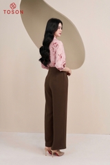 12112 - Áo cổ đức V lụa xanh họa tiết