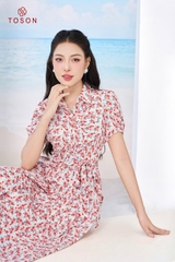 42006 - Đầm thô cổ đức xòe xếp ly