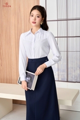 12080W06 - Áo cổ đức dài tay bấu mí cổ