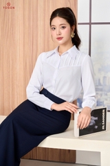 12080W06 - Áo cổ đức dài tay bấu mí cổ