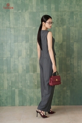 B1230K35 - Bộ demin kẻ: áo Gile + Quần suông