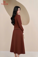 B8362N65 - Bộ tweet cam đất: Vest hoa cài + CV xòe