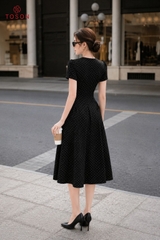 44196 - Đầm xoè đũi chấm bi