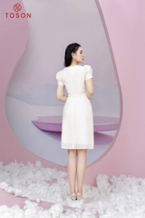 46199E83 - Đầm oganza kẻ ô, đính hoa,.
