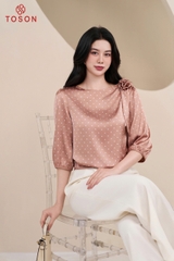 13168 - Áo lụa vai đính nơ hoa (Limitted)