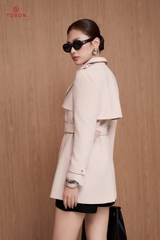 94056 - Áo măng tô dáng lỡ, tà bong thắt đai eo