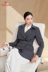 91001 - Măng tô kaki tà bong thắt đai eo