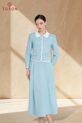 B8370X95 - Bộ tweet xanh: Vest + C.váy xòe