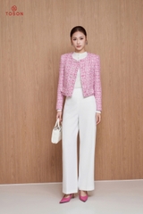 82919P95 - Áo vest ngắn dạ tweet hồng sen