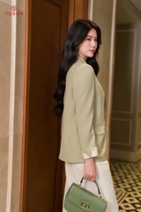 87018X95 - Áo blazer xanh tay phối kem