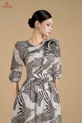 43134 - Đầm xòe cuốn hoa