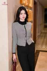 85060 - Áo vest dạ, thắt đai eo