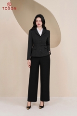 87001G65 - Vest dạ text ghi chì thắt đai eo