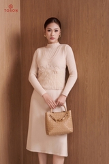 B6702 - Bộ len đính hoa cườm: Gile + Đầm