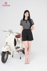 27012B96 - Quần short dài đen, cạp phối đai