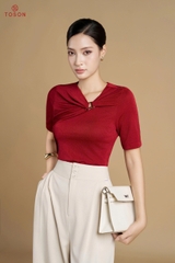 AS125 - Áo saquin cổ xoắn phối mặt đai