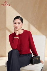 60009 - Áo len cổ tròn cài cúc nấm