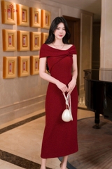 49669 - Đầm tiệc đỏ trễ vai