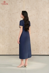 JDC02X95 - Đầm denim cổ đức phối be