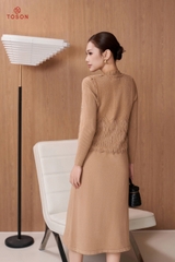 B6702 - Bộ len đính hoa cườm: Gile + Đầm