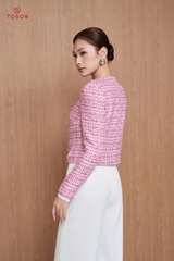 82919P95 - Áo vest ngắn dạ tweet hồng sen