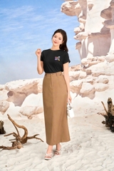 AP133 - Áo phông croptop, dáng ôm, in chữ hoa nhỏ