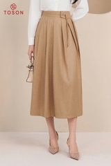 34005N95 - Chân váy xòe xếp ly cạp trang trí