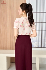 14140 - Áo lụa, đính nơ hoa