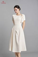 44268 - Đầm vai lệch, phối nơ vai