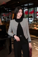 85060 - Áo vest dạ, thắt đai eo