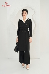 92994 - Áo măng tô Kaki cổ K tà bong 2 bên thắt đai eo