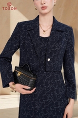 B8410T95 - Bộ u mì xanh than: Vest lửng + Đầm A nhẹ