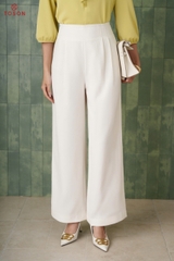 21020E35 - Quần suông đũi nhật be kem cạp liền