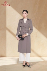 92099 - Măng tô tuýp si cổ nẹp bong thắt đai eo