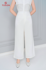 B1265W63 - Set bộ trắng xước nhật: áo cổ thêu bô đê + quần suông Limitted