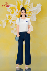 AP333W34 - Áo cotton croptop in hoa tím nhỏ