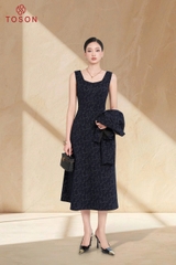 B8410T95 - Bộ u mì xanh than: Vest lửng + Đầm A nhẹ