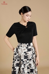 AS125 - Áo saquin cổ xoắn phối mặt đai