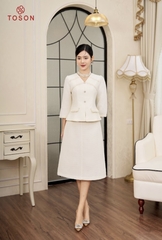 S8373E93 - Bộ tweet kem: Vest cổ V đè dây + CV A dài.