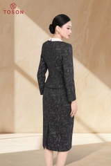 B8357H65 - Bộ vest u mì họa tiết cổ nơ: Vest + C.váy