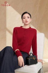 60009 - Áo len cổ tròn cài cúc nấm