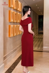 49669 - Đầm tiệc đỏ trễ vai