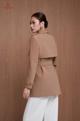 94056 - Áo măng tô dáng lỡ, tà bong thắt đai eo